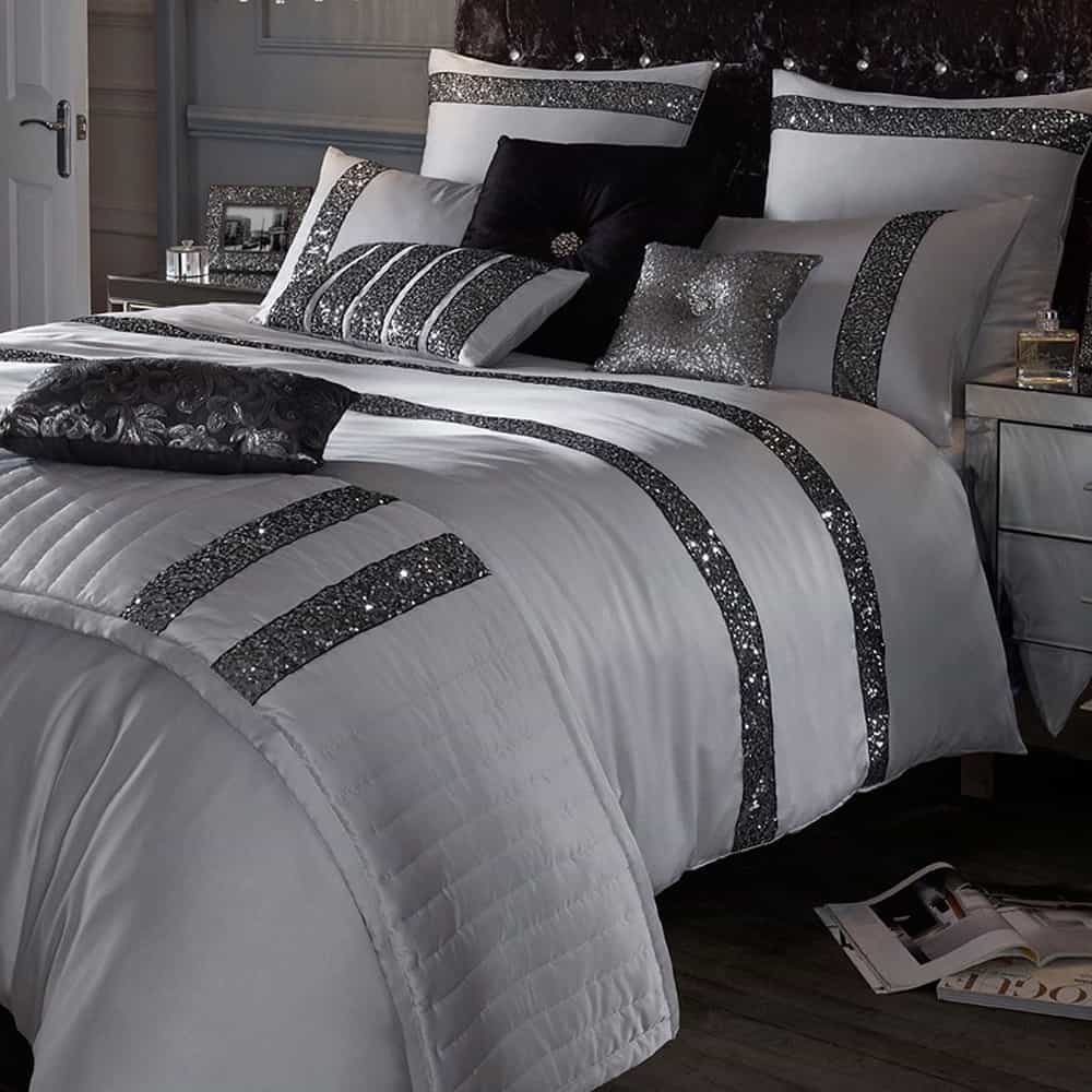 Elegant Look White Bridal Quilt Set - 12 Pieces Set with Free Quilt Filling