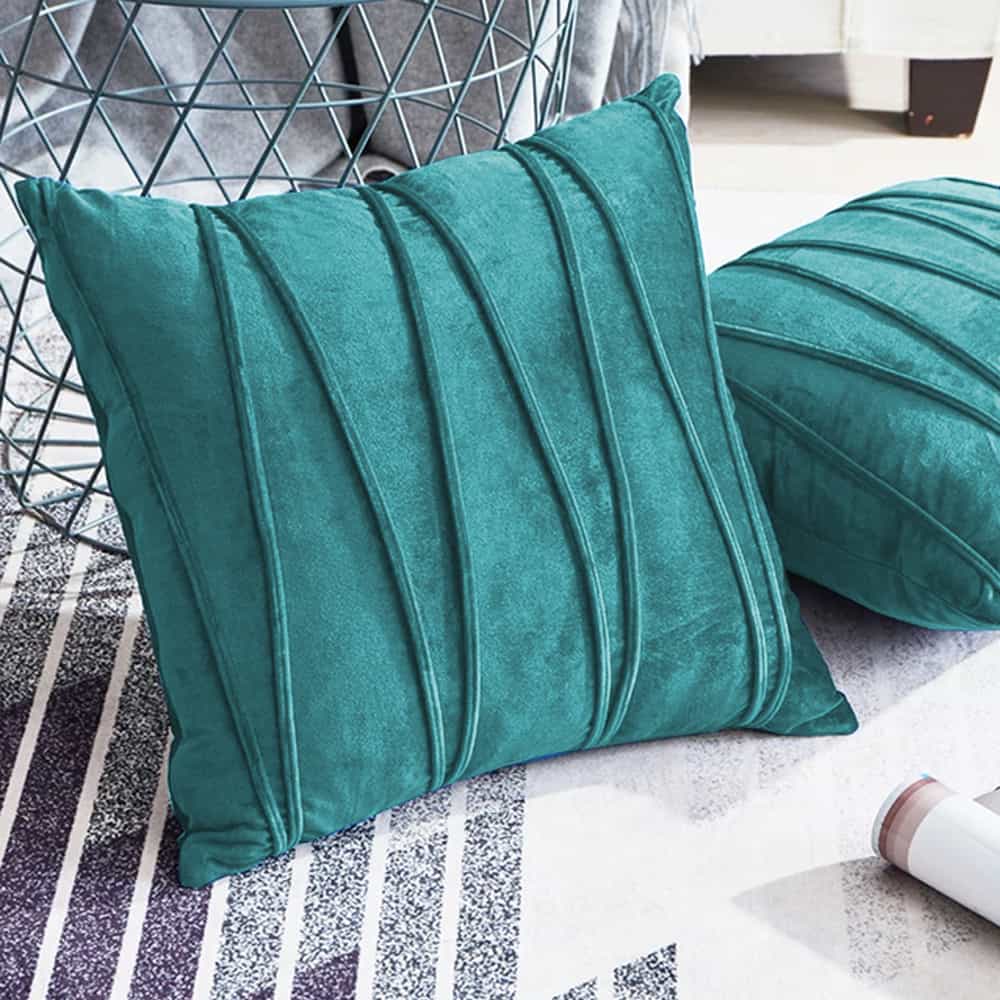 Pack of 2 Velvet Decorative Square Cushion - Zinc