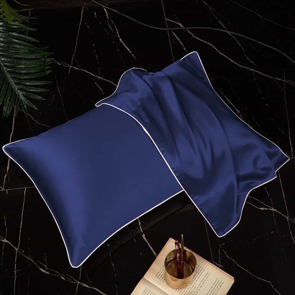 Pack of 2 Shamoz Silk Pillow Case - Navy Blue