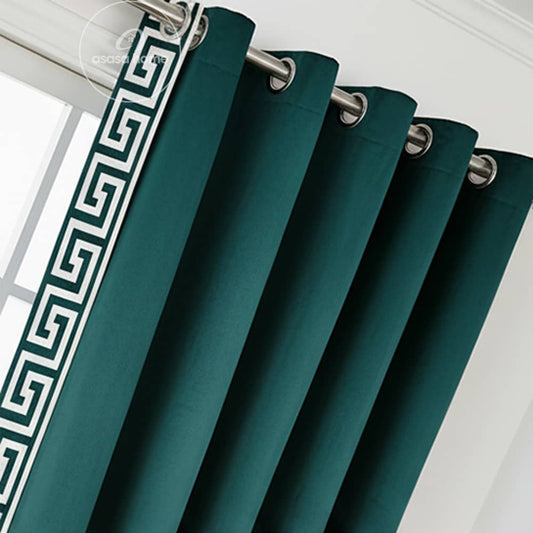 2 Pieces Premium Splendid Velvet Curtain Panels & 2 Belts - maroon