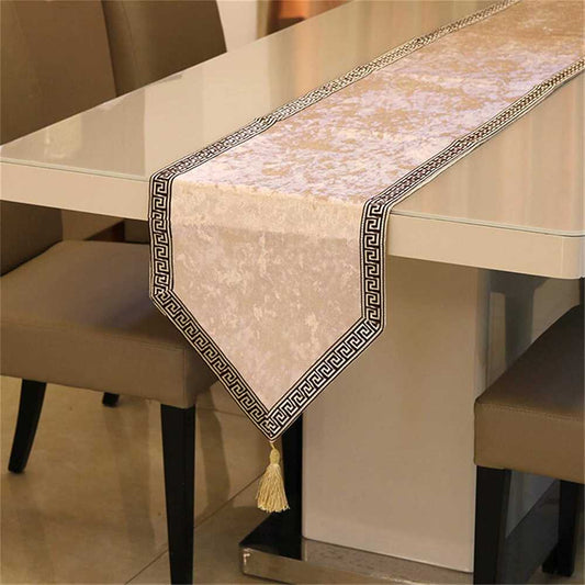 Velvet Table Runner Beige