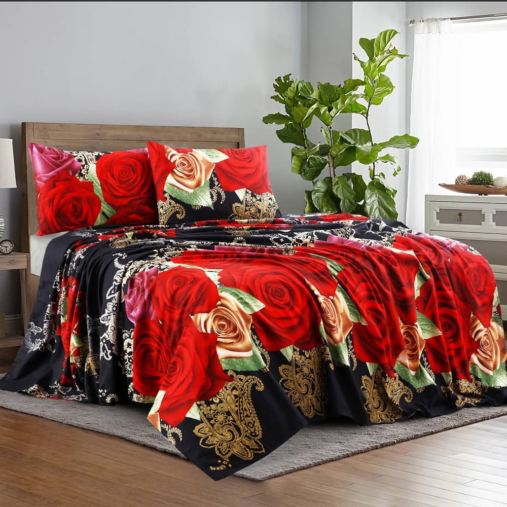 3Pcs Printed Bedsheet - PB106