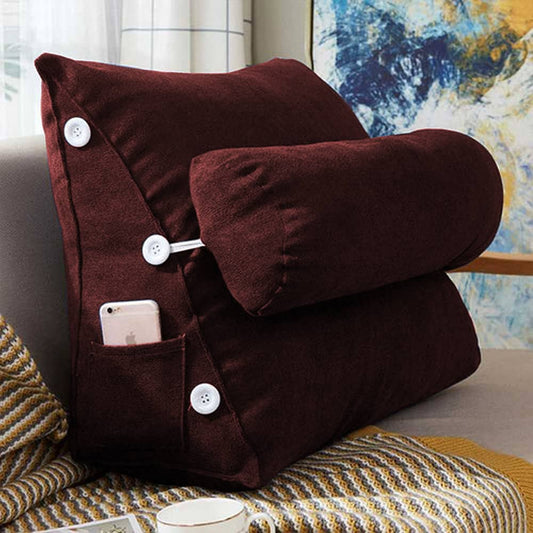 Triangular Back Rest Pillow/Cushion _ Maroon