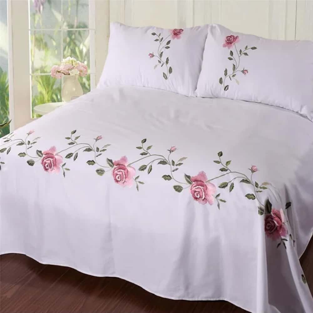 Luxury Embroidered Duvet Set _ White