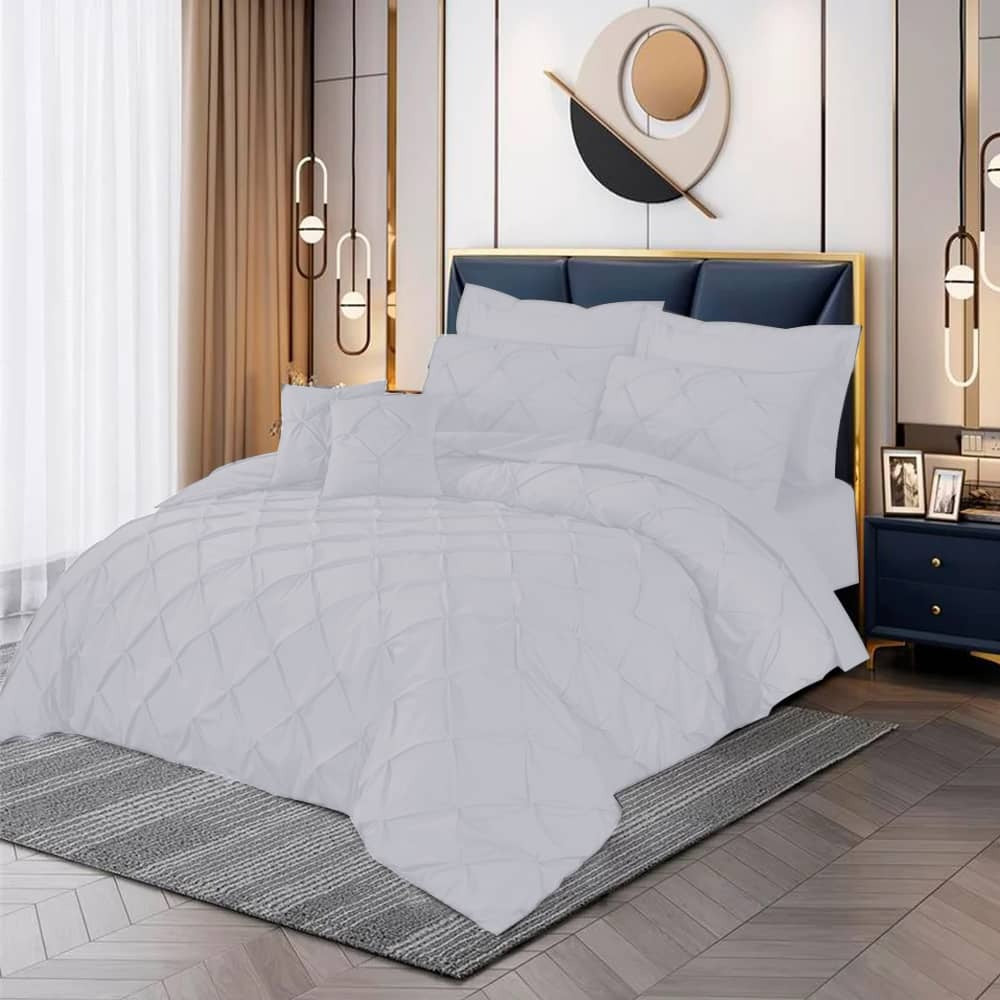 Pintuck Duvet Set - White