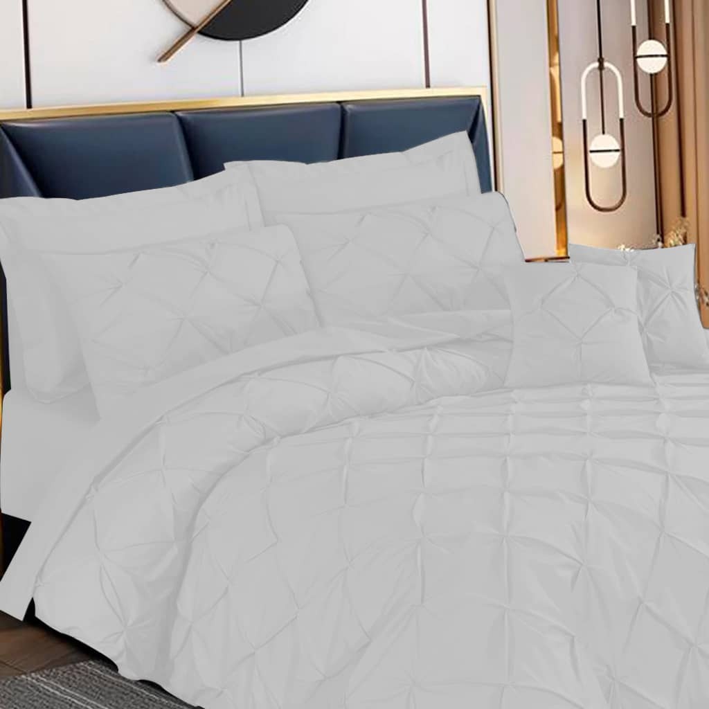 Pintuck Duvet Set - White